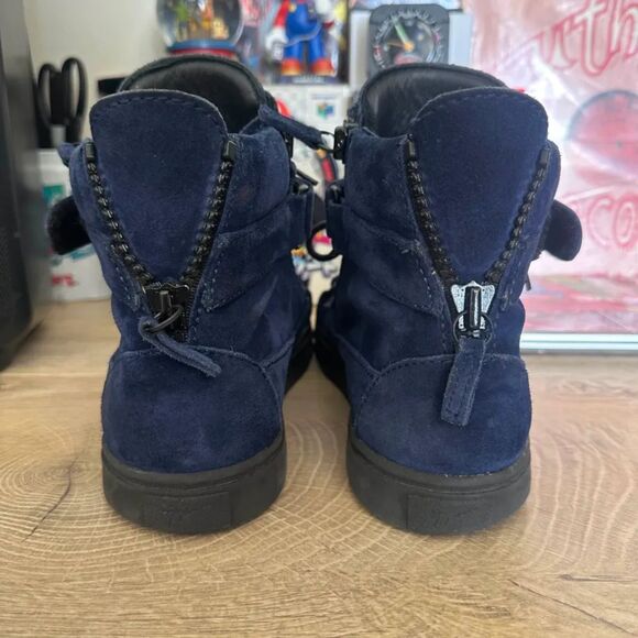 Giuseppe Zanotti Coby High-Top Blue Suede Sneakers Size 40EU - Picture 6 of 8